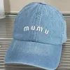 MIUN BALL CAPS MIU Baseball Cap Dżins haft haftowe unisex designerka czapka mius caps miękki top krem ​​hatów 684 v4on