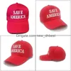 Sombreros de fiesta Save America Bordado Sombrero Trump 2024 Béisbol Gorra de algodón Entrega directa Hogar Jardín Suministros festivos Dhkvd