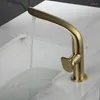 Bathroom Sink Faucets Tuqiu Brushed Gold Basin Faucet Brass Mixer Tap Wash Single Handle & Cold Lavotory