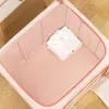 Storage Bags Oxford Cloth Box Moisture-proof Basket Transparent Toy Organizer Dormitory Wardrobe Home Closet Sweater Pink