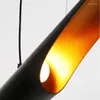 Ljuskronor förtjusande Coltrane Modern loft LED -ljuskrona lamplig ljusrör rör guld svartvinge e27 tak hängande