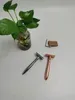 Blad Lemonwald Safety Razor Lång handtag Dubbelkant Säkerhet Våt rakknivar Rakkniv med 5 blad