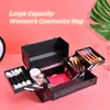 Akcesoria Profesjonalne makijaż walizki metalowy wielowarstwowy makijaż walizka Makeup Organizer Big Cosmetics Suipcase Box