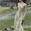 Casual Kleider Drucken Maxi Kleid Für Frauen Ärmellose Elegante Schlanke Abend Off Taille Koreanische Mode Weibliche Sling
