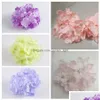 Faux Floral Greenery Wedding Decoration Artificial Flower Background Wall Decor Fake Hydrangea Mti Color Simation Flowers 50Pcs/Lo Dhtoa