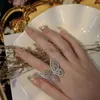 Группа Ring Fashion Personality Fairy Butterfly Открытое кольцо снежного кольца ювелирные изделия Действительно яркое элегантное обручальное обручальное кольцо J230531