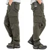 Byxor 2022 Herr Taktiskt krigsspel Bomullslastbyxor Male Loose Casual Pants Men byxor armé militär stridsbyxor för män