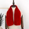 Scarves Long Real Rex Fur Scarf Pull Through Women's Neck Trim Winter Collar Wraps Wholesale Price