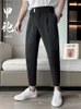 Men's Pants Elegant Casual Blazer Pants Men Korean Fashion Slim Formal Trousers Male Black Dress Pants Classic Suit Pants White Harem Pants L230520