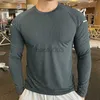 メンズTシャツメンクイックドライフィットネスティーズアウトドアスポーツクライミングソフトエラスティックスパンデックス長袖タイトボディービルトップジムTシャツJ230531