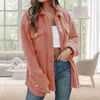 Women's Jackets Retro Jacket Lapel Long Sleeve Flap Pockets Single Breasted Plush Surface Shirt Coat Women Autumn Winter Solid Loose