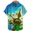 Men's Casual Shirts Bowling Hawaiian Plus Size Men's Short Sleeve Beach Vacation