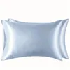 枕ケース100％ポリエステルサテンピローケースシンプルなスタイルシミュレーションシルクカラーソフトシャイニーエクストラスムーズな快適な寝具ドロップ