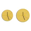 Wandklokken Esthetische Cement Gele Grote Klok Moderne Minimalistische 3d Mute Horloges Reloj Mesa Industriële Stijl Home Decor XF10YH