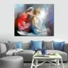 Beautiful Canvas Art Two Friends Hand Painted Impressionist Willem Haenraets Painting of a Sunset Sky for Office Decoration