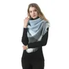 Halsdukar chenkio kvinnor varm sjal vinter wraps stora kashmir känner rutig triangel halsduk lyxig foulard femme