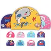 Caks pływacka PU Waterproof Cartoon Ochrona ucha dla chłopców i dziewcząt Cute basen Cayming Cap P230531