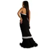 Ethnic Clothing Summer Fashion Style African Women Sleeveless Black Polyester Long Dress Dresses For S-2XL