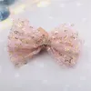 Accessori per capelli 8 Pz / lotto Dolci stelle d'oro Ragazze Mesh Archi Corona Pinze Principessa Coreana Hairgrip Pins Party Dance Copricapo