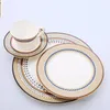 Plates Round Kitchen Safe Plate Sets Decoration Wedding Luxury Trinket Porcelain Dinner Pratos De Jantar Suppies