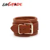 Products SMSPADE Leather Handcuffs BDSM Bondage Fetish Slave Sex Toys For Couples Wrist Cuffs Restraints Kit Erotic Adult Games Sex Shop