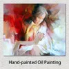 Toile Art fille en méditation élégante à la main Willem Haenraets peinture impressionniste Figure oeuvre pour la maison Art mural