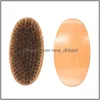 Brushes Boar Bristle Hair Beard Brush Hard Round Wood Handle Antistatic Comb Hairdressing Tool For Men Trim Drop Delivery Home Garde Dhsma