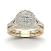 Cluster Rings 14K Gold Simulation Diamond Ring 1 Mystic Engagement Bizuteria Anillos De Gemstone For Women Diamante Fashion