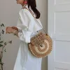 Evening Bags Grass Woven Bag Ins Shoulder Crossbody Leisure Ethnic Style Mini Handmade Beach Handbag