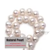 Naszyjniki wiszące słodkowodne nałogowe natura Pearl Naszyjnik z srebrnym zapięciem 925 Srebrna biżuteria Wedding Naszyjnik Pearl Naszyjniki Kobiety Dar urodzinowy 230609