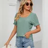 Blouses pour femmes été blanc à manches courtes haut femmes 2023 mode évider noir Blouse maille sweat chemise décontracté Vintage femmes vêtements