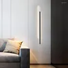 Vägglampan minimalistisk LED vit svart metall för vardagsrum sovrum el gångbelysning 3 färgtemperatur dimning