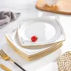 Tallrikar Bone China Phnom Penh Plate Vegetabilisk hushåll Keramisk middag Creative Fruit Square Dish Table Set