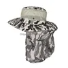 Altre forniture per feste festive Army Camouflage Cappello da pescatore Poliestere Outdoor Sunsn Mesh Alpinismo Pesca Collo Viso Protectio Dhebn