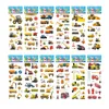 Kids Toy Stickers 10 Sheets 3D Puffy for Engineering Vehicle Excavator Cartoon Toys Children Gift Boy 230530