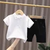 New Fashion Clothing Set Preschool Children's Short Sleeve T-shirt Top Shorts Children's Gentleman Set