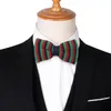 Yay bağları örgü kravat klasik gömlekler erkekler için bowtie iş düğünü bowknot yetişkin çizgili kravat örgü