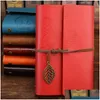 Notatniki vintage studenci bandaż notebook solidny kolor skórzany dziennik podróżny dziennik podróżny retro notatnik książka artykuły papieru piśmienne g dhshd