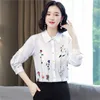 Blouses feminina Drop Spring Summer Summer Summer outono Runway vintage Cola impressão barroca de manga longa festa feminina casual ol workwear top blusa de camisa