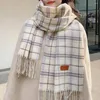 スカーフシックなサーマルスカーフスキンタッチ居心地の良いショールラップ女性冬の格子縞のプリント長い暖かい