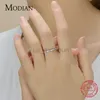 Band Ringen Modian Classic Simple 100 925 Sterling Silver Charm AAA Zirconia Finger Rings for Women Wedding Engagement Statement Sieraden J230531