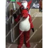 Performance Red Horse Mascot Costume de Halloween Aparel Festa de Aparel Fenche Fanche Mascotte Mascotte