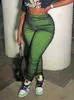 Vrouwen Broek Capri Silm Gaas Geplooide Broek Voor Vrouwen Kleding Sexy Herfst Pantnes De Mujer Streetwear Elastische Taille Casual Patchwork broek T230531