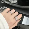 Pierścienie klastra koreańskie opal nieregularny kamień naturalny punkowy rhinestone podwójna warstwa Y2K Open Fantasy Girl Wedding Jewelry