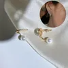 Kolczyki Dangle Ovxxons 1 para klips do uszu - oryginalny projekt Pearl Pering Mosquito Cewka prosta starszy temperament