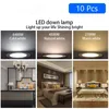 Downlight 10pcs Led Downlight 220v Plafoniera 5W 9W 12W 15W Faretto da incasso a pannello rotondo Faretto per interni