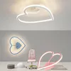 Ceiling Lights Modern Lamp For Bedroom Women Princess Heart Shape Dimmable Wedding Girl Room Pink Led Lamps Home