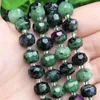 Beads Natural Epidote Rubys Zoisite Stone Column Shape Faceted Loose For Jewelry Making DIY Bracelet Accessories 7.5''