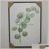 Картины зеленый растение цифровой живопись современная украшенная картинка в рамке