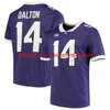 Aangepaste TCU Horned Frogs College voetbalshirts 14 Andy Dalton Jersey 1 Jalen Reagor 3 Shawn Robinson 10 Michael Collins Kenny Hill St